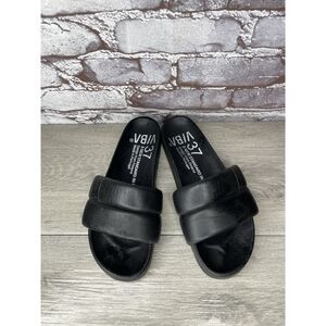 VIBA Porto Preto Black Leather Portugal Slides Sandals Women’s Sz 37EU/6.5M US